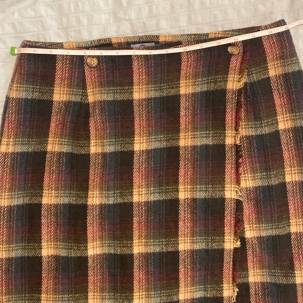 Cambridge Dry Goods Flannel Plaid Wool Blend Maxi Skirt Size 14 - Picture 9 of 10